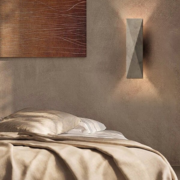 Retro-style yellow limestone wall lamp with a nostalgic atmosphere