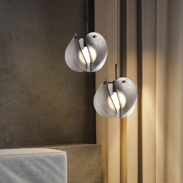 High-end atmosphere restaurant with glass chandeliers